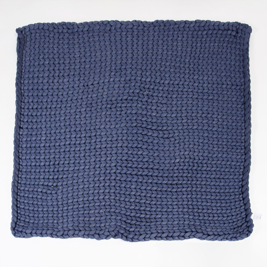 Lounge Pug - Coperta Ponderata per Adulti - Calmante per l'ansia - Lavorazione a maglia grossa Blu scuro - 5 KG 135 x 150 cm