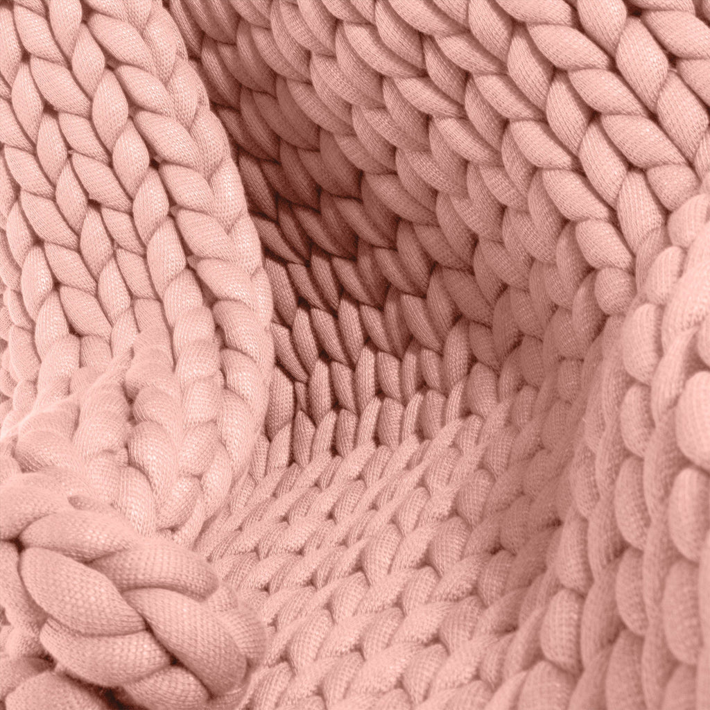 Lounge Pug - Coperta Ponderata per Adulti - Calmante per l'ansia - Lavorazione a maglia grossa Rosa Antico - 5 KG 135 x 150 cm