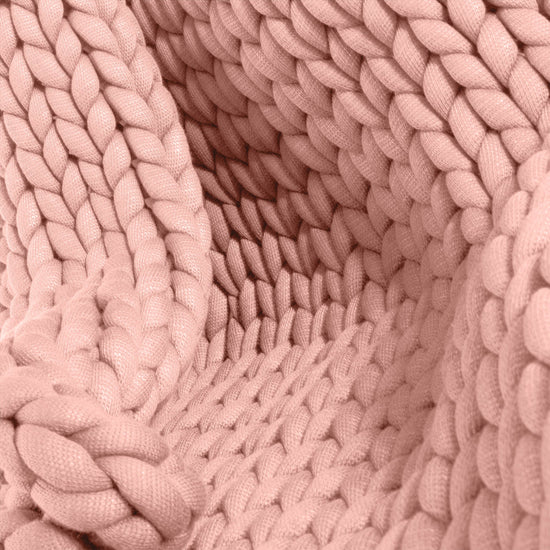 Lounge Pug - Coperta Ponderata per Adulti - Calmante per l'ansia - Lavorazione a maglia grossa Rosa Antico - 5 KG 135 x 150 cm