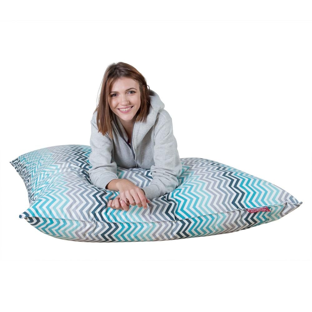 LOUNGE PUG - Cuscino Pouf Sacco XL - Stampa Geometrica Chevron  Alzavola