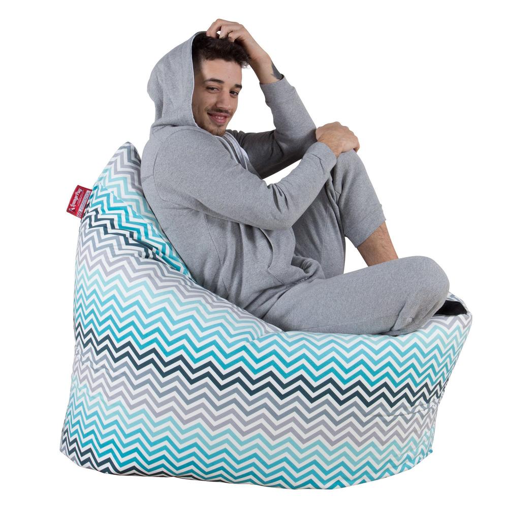 LOUNGE PUG - Cuscino Pouf Sacco XL - Stampa Geometrica Chevron  Alzavola