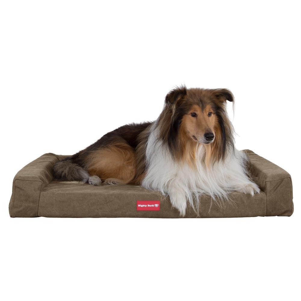"Il Escaño Da Mighty-Bark" - Divani Per Cani, Ortopedico| Cani Divano | Cani Letto | Cuscino Per Cani | Cani Lounge - Denim Effetto Consumato Terra