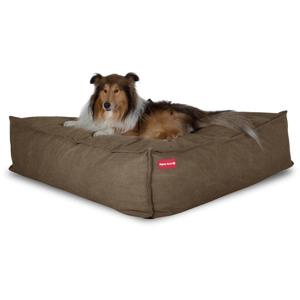 "Il Gigante Da Mighty-Bark" - Grande Letto Per Cani | Cani Divano | Cani Letto | Cuscino Per Cani | Cani Lounge - Denim Effetto Consumato Terra