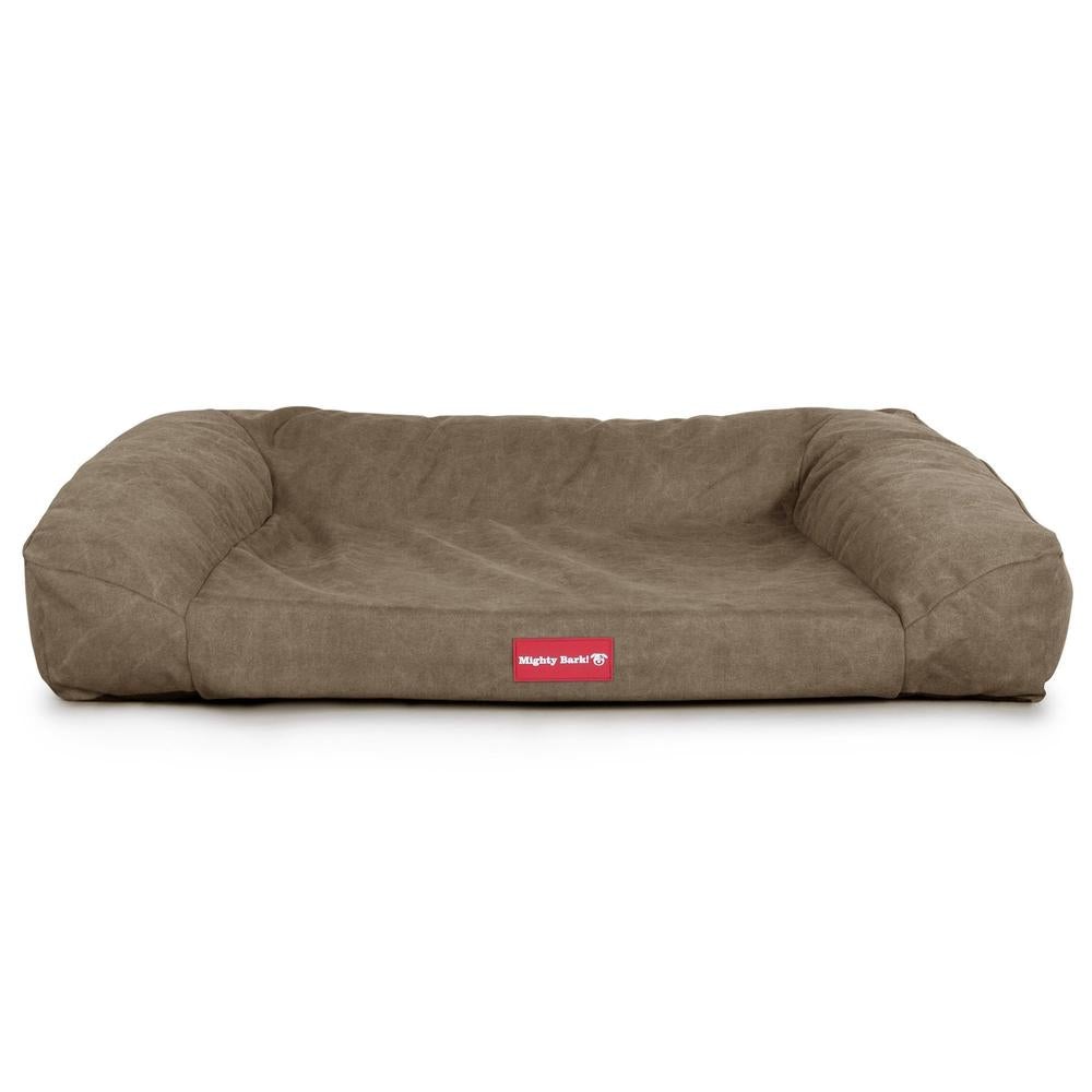 "Il Sofá Da Mighty-Bark" - Divani Per Cani, Ortopedico, Memory Foam | Cani Divano | Cani Letto | Cuscino Per Cani | Cani Lounge - Denim Effetto Consumato Terra