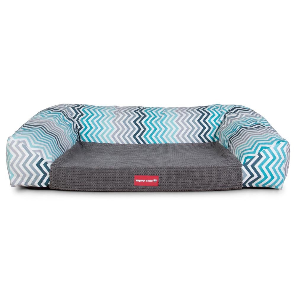 "Il Sofá Da Mighty-Bark" - Divani Per Cani, Ortopedico, Memory Foam | Cani Divano | Cani Letto | Cuscino Per Cani | Cani Lounge - Stampa Geometrica Chevron Alzavola