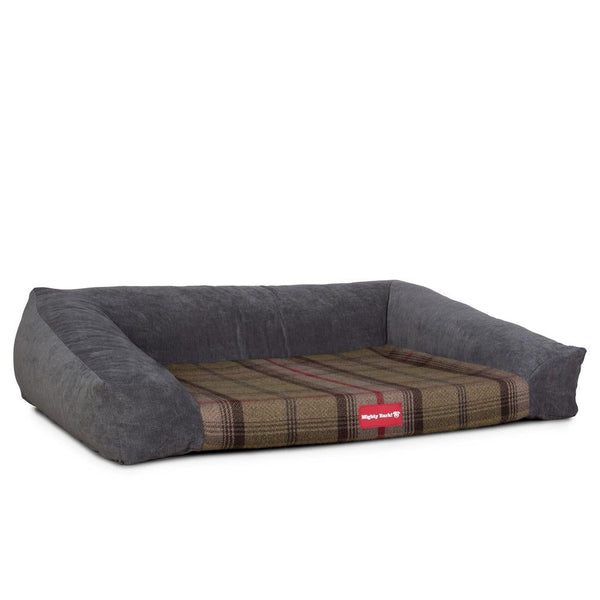 "Il Sofá Da Mighty-Bark" - Divani Per Cani, Ortopedico, Memory Foam | Cani Divano | Cani Letto | Cuscino Per Cani | Cani Lounge - Tessuto Scozzese Cacciatore