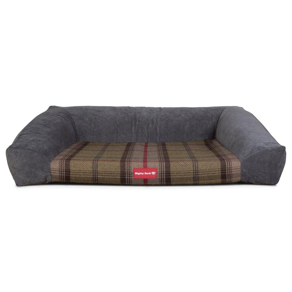 "Il Sofá Da Mighty-Bark" - Divani Per Cani, Ortopedico, Memory Foam | Cani Divano | Cani Letto | Cuscino Per Cani | Cani Lounge - Tessuto Scozzese Cacciatore