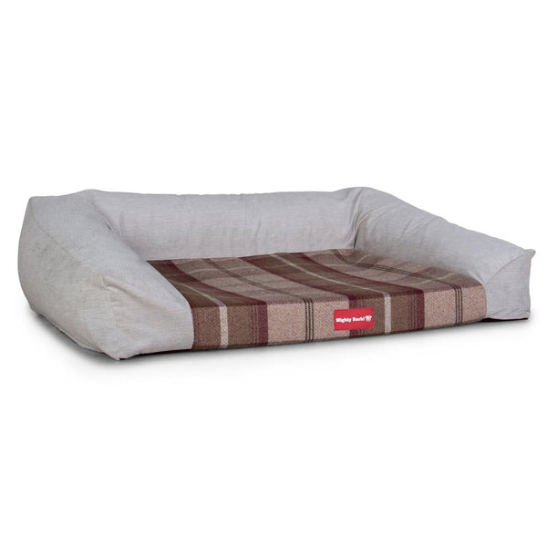"Il Sofá Da Mighty-Bark" - Divani Per Cani, Ortopedico, Memory Foam | Cani Divano | Cani Letto | Cuscino Per Cani | Cani Lounge - Tessuto Scozzese Gelso