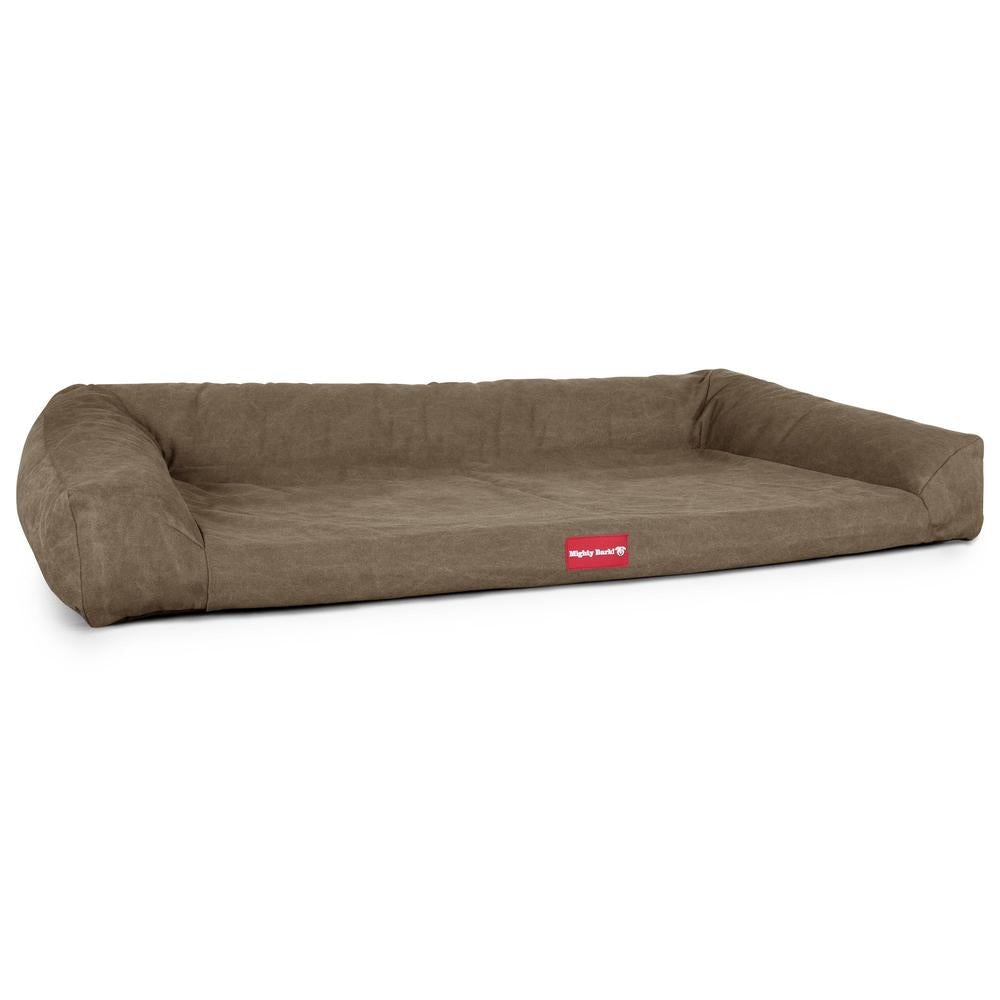 "Il Sofá Da Mighty-Bark" - Divani Per Cani, Ortopedico, Memory Foam | Cani Divano | Cani Letto | Cuscino Per Cani | Cani Lounge - Denim Effetto Consumato Terra