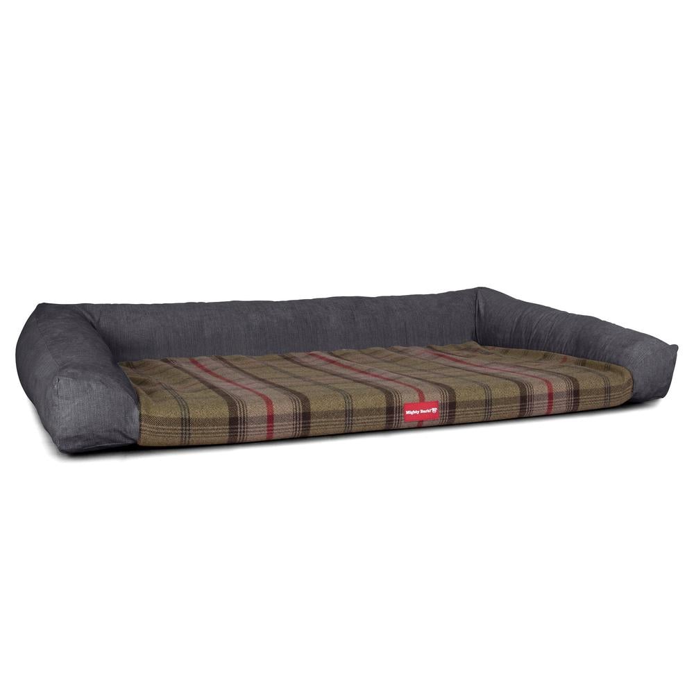 "Il Sofá Da Mighty-Bark" - Divani Per Cani, Ortopedico, Memory Foam | Cani Divano | Cani Letto | Cuscino Per Cani | Cani Lounge - Tessuto Scozzese Cacciatore