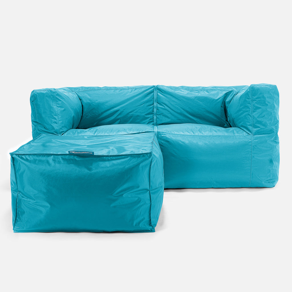 SmartCanvas™ Pouf Divano da Esterno 2 pezzi - Acqua 02
