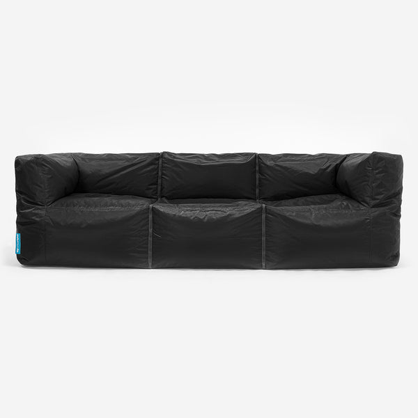 SmartCanvas™ Pouf Divano da Esterno 3 pezzi - Nero 01