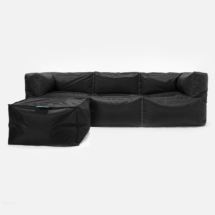 SmartCanvas™ Pouf Divano da Esterno 3 pezzi - Nero 02