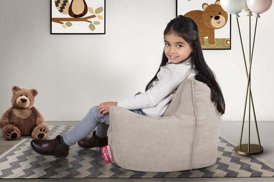 LOUNGE PUG - Poltrona Sacco Per Bambini - Poufs - Denim Effetto Consumato  Grigio