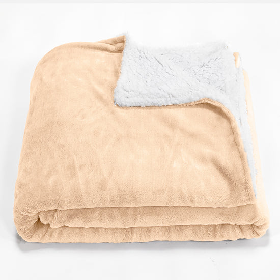 Coperta Sherpa - Pile Sherpa di Flanella Chiaro Visone 01