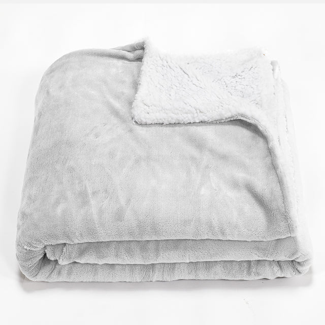 Coperta Sherpa - Pile Sherpa di Flanella Grigio Chiaro 01
