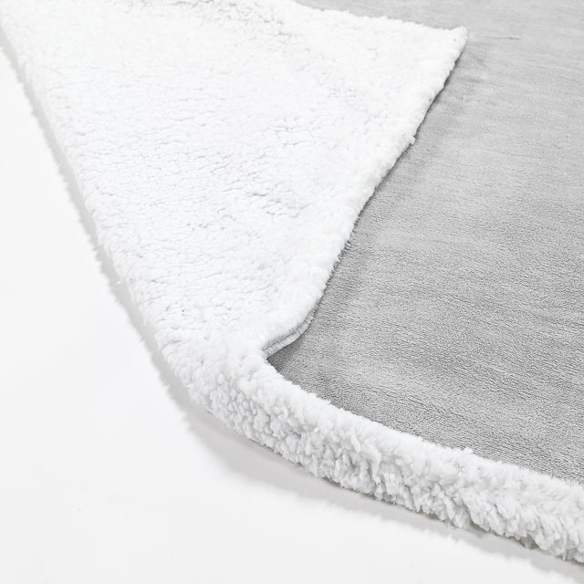 Coperta Sherpa - Pile Sherpa di Flanella Grigio Chiaro 02