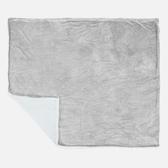 Coperta Sherpa - Pile Sherpa di Flanella Grigio Chiaro 03