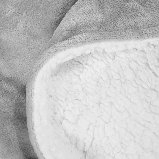 Coperta Sherpa - Pile Sherpa di Flanella Grigio Chiaro 04