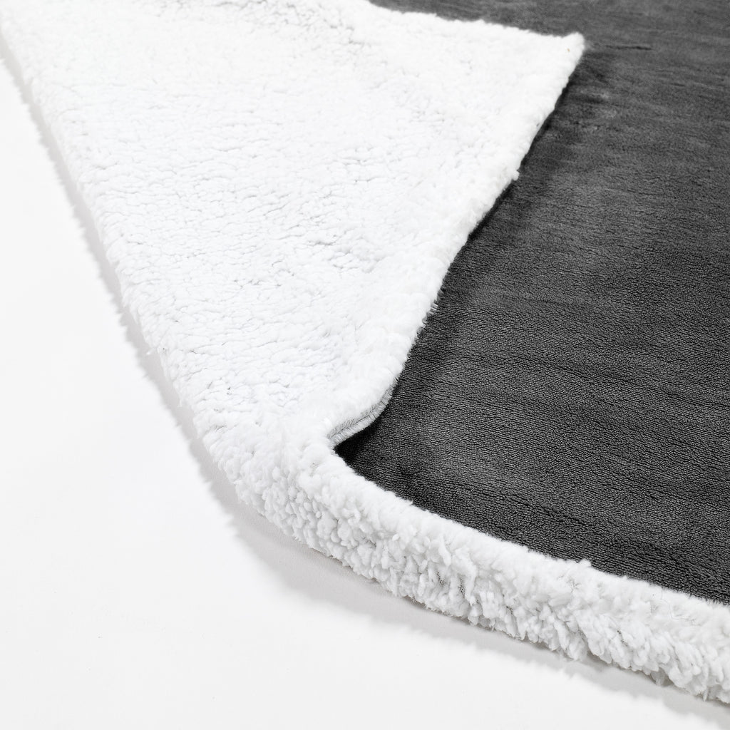 Coperta Sherpa - Pile Sherpa di Flanella Grigio 02