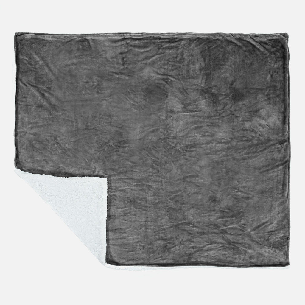 Coperta Sherpa - Pile Sherpa di Flanella Grigio 03