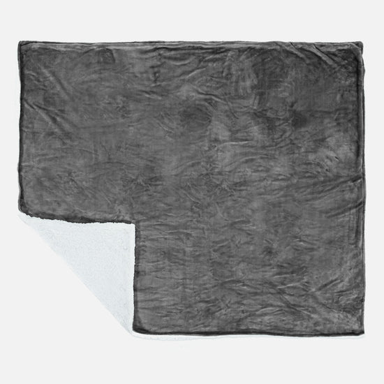 Coperta Sherpa - Pile Sherpa di Flanella Grigio 03