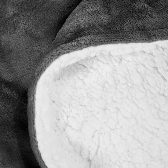 Coperta Sherpa - Pile Sherpa di Flanella Grigio 04