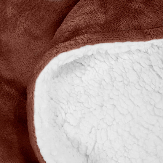 Coperta Sherpa - Pile Sherpa di Flanella Marrone 04
