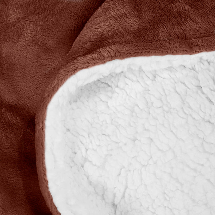 Coperta Sherpa - Pile Sherpa di Flanella Marrone 04