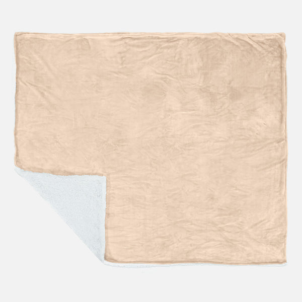 Coperta Sherpa - Pile Sherpa di Flanella Panna 02