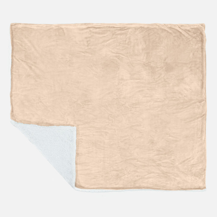Coperta Sherpa - Pile Sherpa di Flanella Panna 03