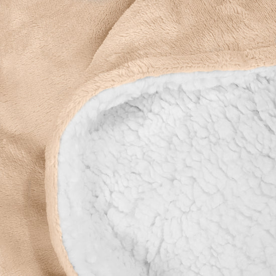 Coperta Sherpa - Pile Sherpa di Flanella Panna 04