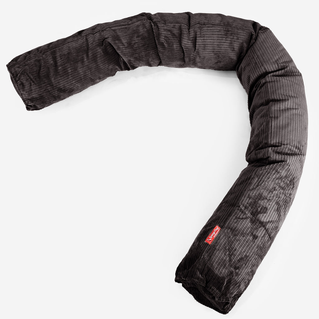 Cuscino Gigante Del Collo C150L, CloudSac, Pieno De Fiocchi Di Lattice e Poliestere - Corda a Righine Grafite 01