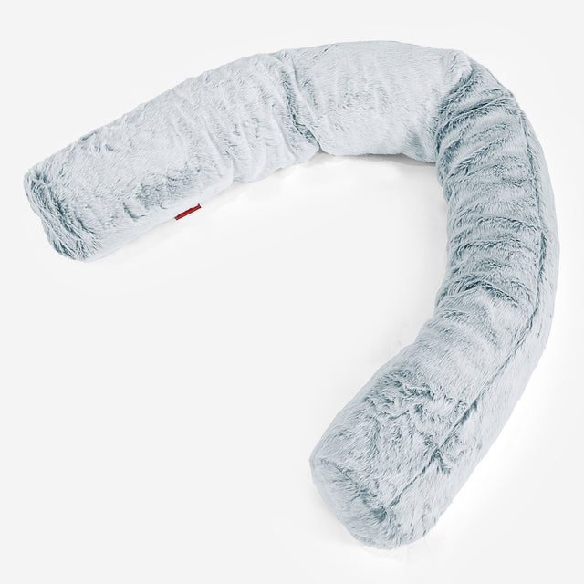 Cuscino Gigante Del Collo XL - Eco-pelliccia di Coniglio Azzurro Polvere 01