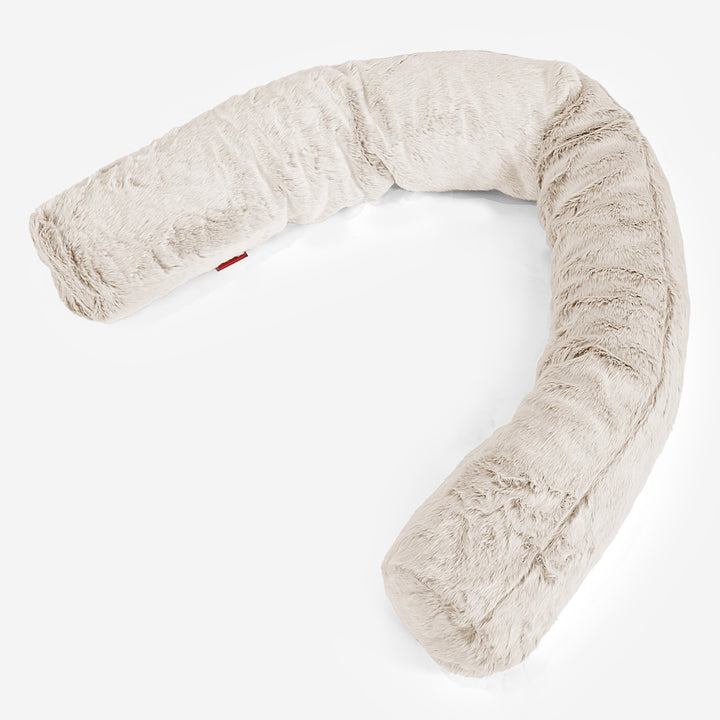 Cuscino Gigante Del Collo XL - Eco-pelliccia di Coniglio Bianco 01