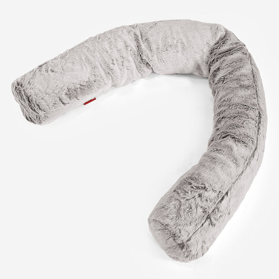 Cuscino Gigante Del Collo XL - Eco-pelliccia di Coniglio Grigio Chiaro 01