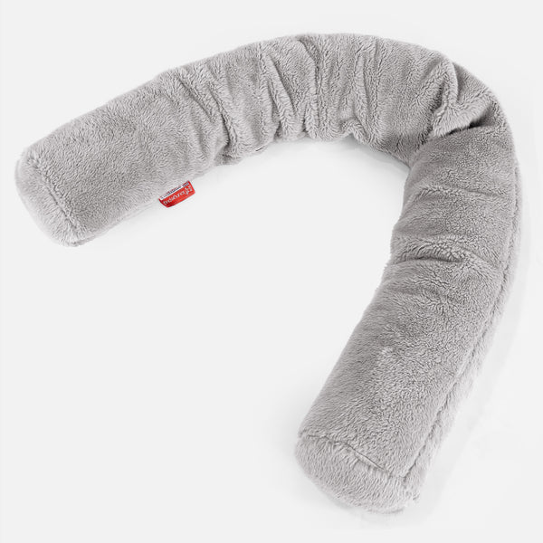 Cuscino Gigante Del Collo, C150L CloudSac, Pieno De Fiocchi Di Lattice e Poliestere - Eco-pelliccia Orsacchiotto Grigio Medio 01