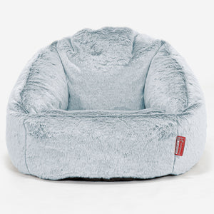 Poltrona a Sacco Bubble - Eco-pelliccia di Coniglio Azzurro Polvere