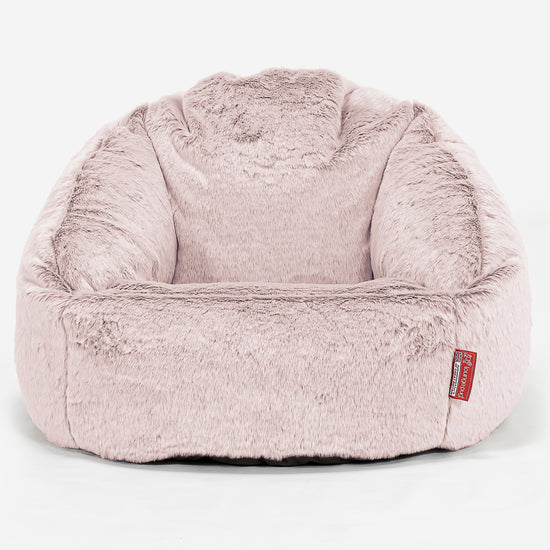 Poltrona a Sacco Bubble - Eco-pelliccia di Coniglio Rosa Antico 01