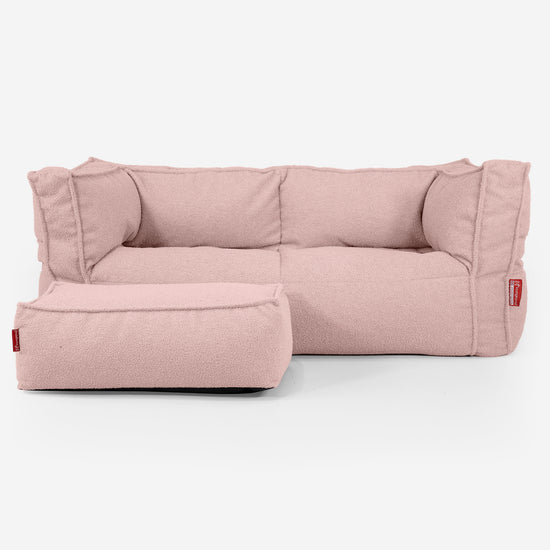 Albert Pouf Divano 2 posti - Bouclé Rosa_02