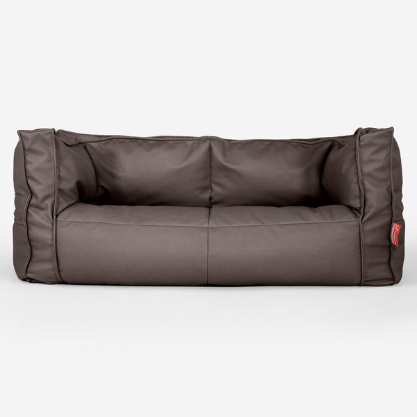 Albert Pouf Divano 2 posti - Pelle Vegana Cioccolato 01