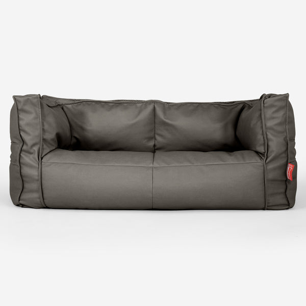 Albert Pouf Divano 2 posti - Pelle Vegana Grigio 01