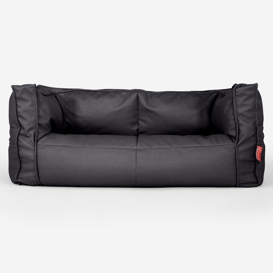 Albert Pouf Divano 2 posti - Pelle Vegana Nero 01