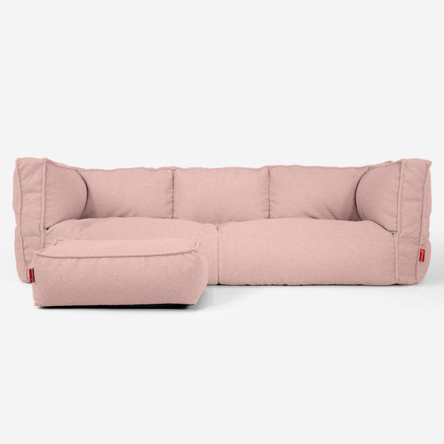Albert Pouf Divano 3 posti - Bouclé Rosa_02
