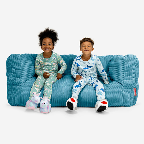 Albert Pouf Divano Gigante 2 posti per Bambini 2-14 anni - Corda Classica Egeo Blu 01