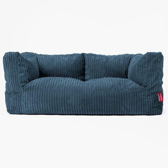 Albert Pouf Divano Gigante 2 posti per Bambini 3-14 anni - Velluto a Coste Navy 02