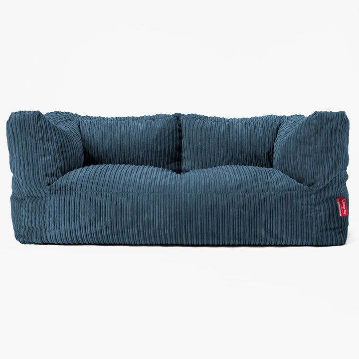 Albert Pouf Divano Gigante 2 posti per Bambini 3-14 anni - Velluto a Coste Navy 02