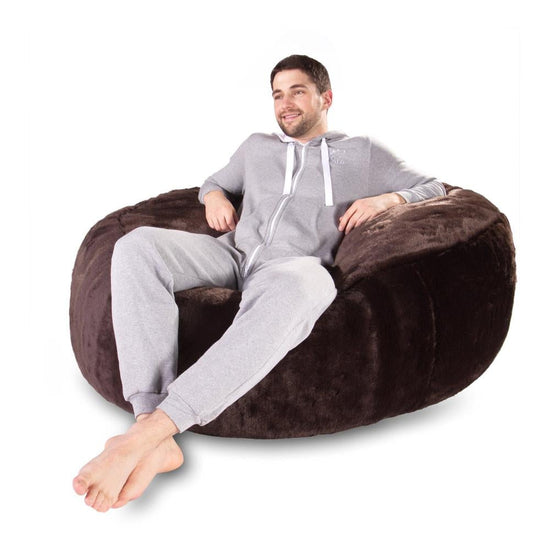 LOUNGE PUG, Pouf Sacco Gigante 'Mammut', Finta Pelliccia - Marrone