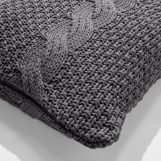 Cuscino 47 x 47cm - Puro Cotone Cable Grigio 02