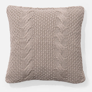 Fodera per Cuscino 47 x 47cm - Lavorato a Maglia Cable Panna